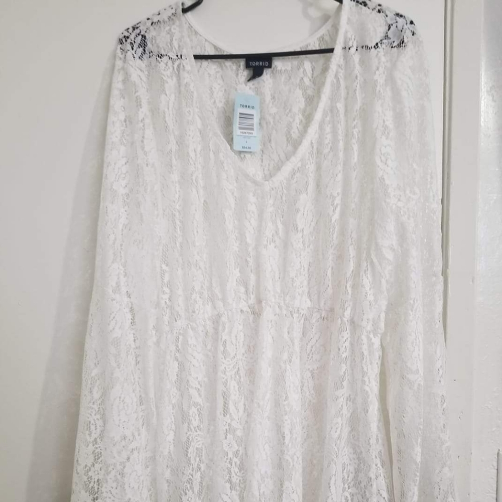 Lace swim suit cover up